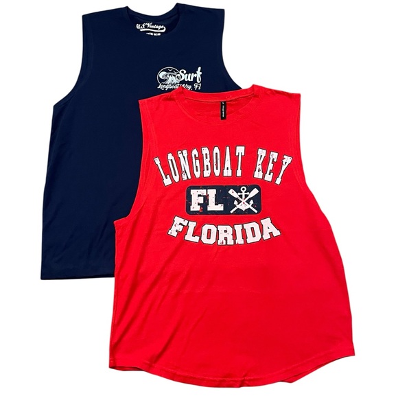 U.S Vintage Other - 2 -Piece Bundle U S Vintage Men's Red & Blue Sleeveless Tank Top Size: Large